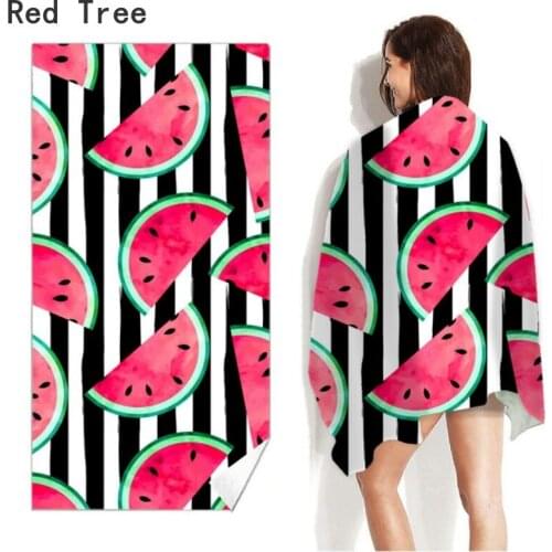 Sand Free Quick Dry Beach Towel Microfiber Bath Towels Swimming Customized Watermelon Striped Pineapple Fruit Print Yoga Mat
