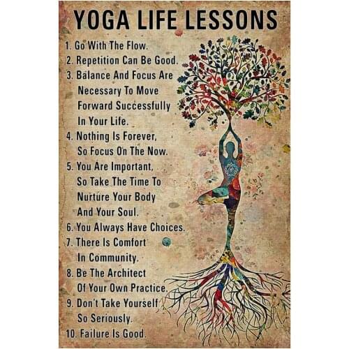 Yoga Life Lessons Namaste Chakra Art Film Print Silk Poster for Your Home Wall Decor 24x36inch