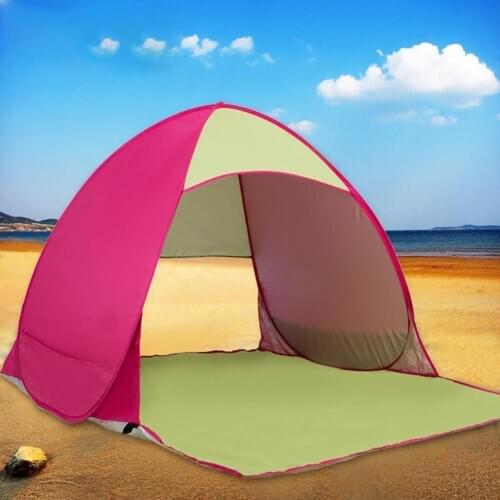 HOT 2-Person Size Quick Open Beach Tent Anti UV Camping Hiking Travel Awning Shelter Outdoor Hammock Rain Fly Beach Sun Shelter
