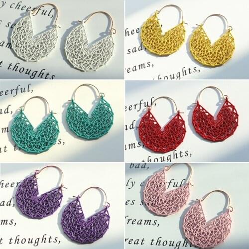 Popular U-shaped earrings female fashion spring new products red yellow white earrings women jewelry