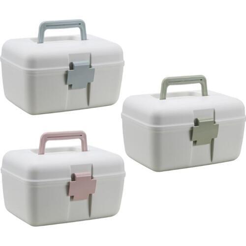 Portable Large Capacity Medicine Chest Cabinet Double Layer Health Box Family Home Drug Holder Storage Organizer First Aid Kit