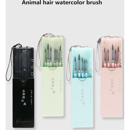 7 watercolor pens animal hair hook line pen sketch travel pen adult beginner professional art painting pen art supplies