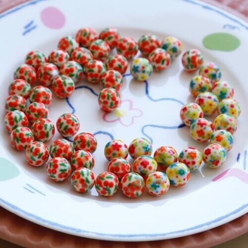 Cute Pattern Resin Ball Beads 2 Colors Cute Earrings Japanese DIY Resin Accessory Handmade Materials