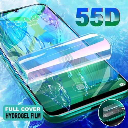 2IN1 Camera Lens Glass + Hydrogel Film Screen For Huawei P40 Plus P30 P20 Lite Pro Full Cover Soft Film For Honor 9X 8X 10 20 20