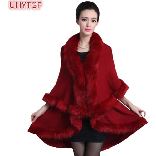 UHYTGF 2018 Winter Coat Women Long Cardigan Sweater Jacket Korean Plus size Sweater Cloak Fashion Female Knitted Sweater 175