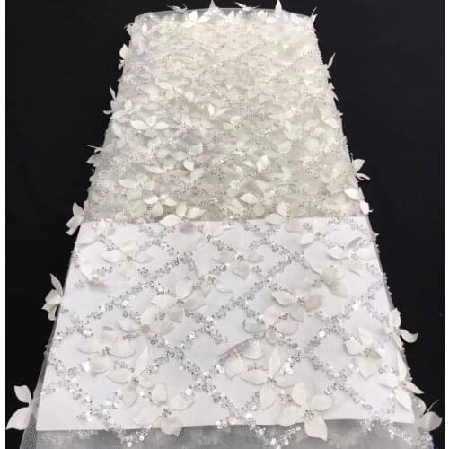 High Quality African Lace Fabric Net 2021 French Lace Fabric Tulle With Sequined Nigeria Lace Fabric Wedding Dress J40451