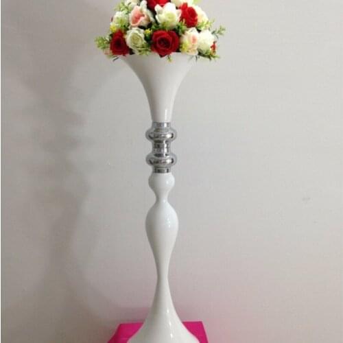 94cm Height White metal flower vase Table centerpiece Wedding decoration 10pcs/lot