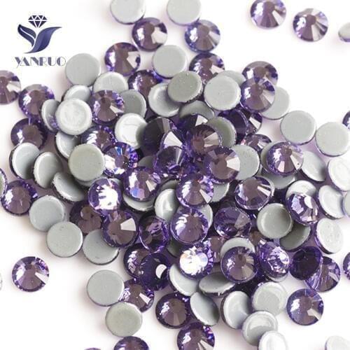 YANRUO 2058HF SS20 Tanzanite 1440Pcs Flatback Hotfix Strass Top Stones Crystal Glass Rhinestones For Garment