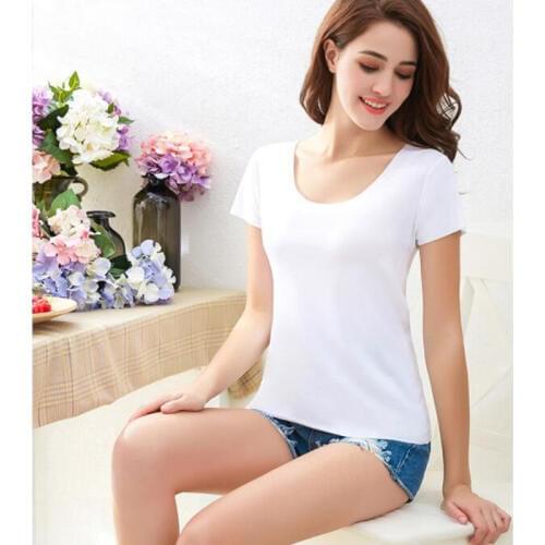 2019 Summer Top Elegant Women Cool T shirt Short Sleeve O Neck T-shirt Casual Soft White Tees Aesthetic Shirts 3XL Bustier Top
