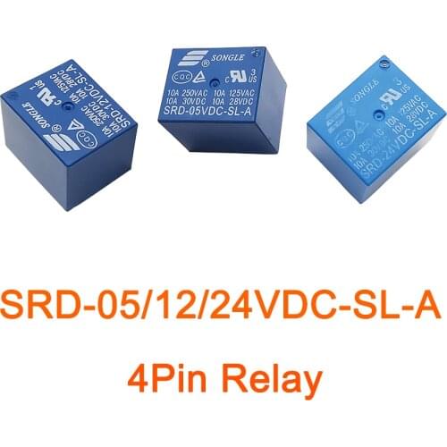 1Pcs 4Pin DC SRD Relay 5/12/24V Coil SPDT 4P Mini Power Relay PCB Board SRD-05VDC-SL-A SRD-12VDC-SL-A SRD-24VDC-SL-A for Arduino