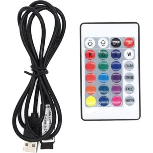 1Pc5V Mini USB Interface 24 Key RGB Wireless Remote Control For RGB Led Strips