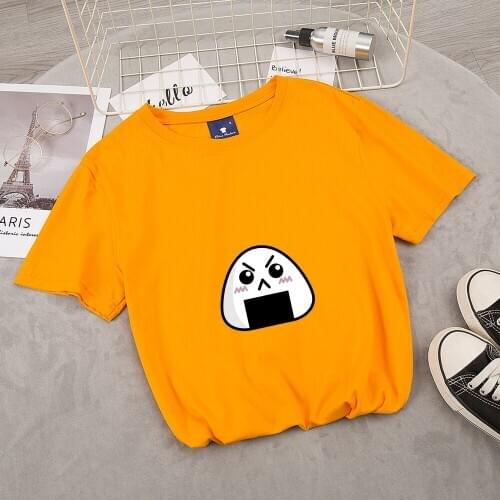 100% Cotton Top Quality Nori Rice Roll Print Women T Shirt Hiphop Funny T Shirt Fashion Female Itself Short Sleeve T Shirt Girl