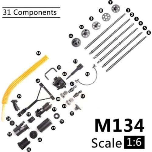 12 inch Action Figures M134 Gatling Minigun Terminator Bullet For Children Guns + T800 Belt Heavy Gift Machine Scale 1:6 K5N4