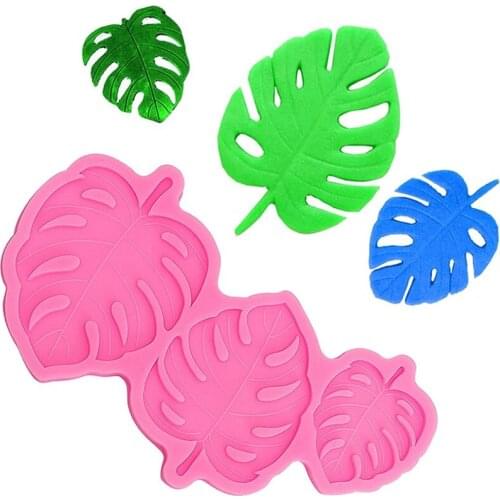2021 Tropical Leaf Chocolate Mold Pink Silicone Mold DIY Fondant Clay Crafts Resin Mold Jewelry Accessories Cake Decoration Tool