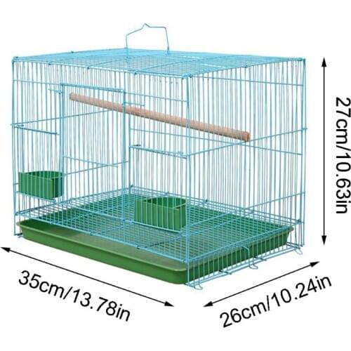 2021 New Wire Rectangular Small Cage for Small Birds and Canaries Rekord Equipped Feeders