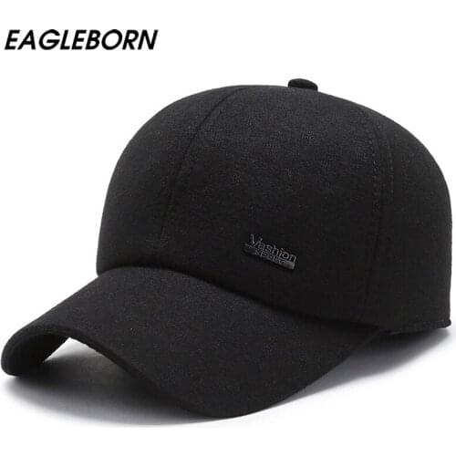 2021 Winter Cap Men Winter Baseball Hat Dad Hat Baseball Cap Snapback Russia Hats Thicken Tab Dad Hat Balck Navy Gray Warm Hats