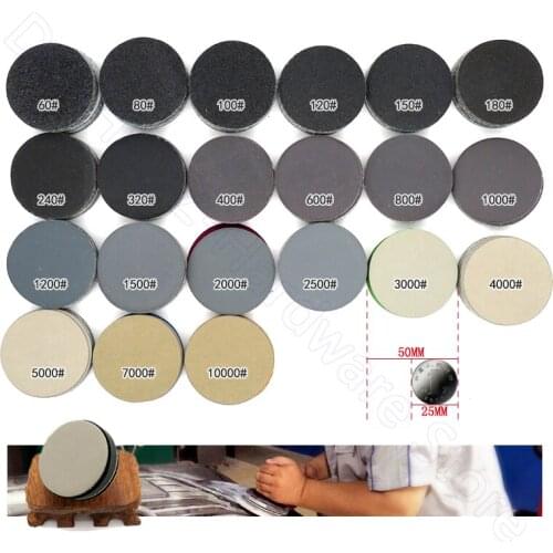 20pcs 2 Inch 50mm Sandpaper Hook and Loop Wet and Dry Flocking Sanding Paper 60 80 100 120 150 180 240 320 400-10000 Grit