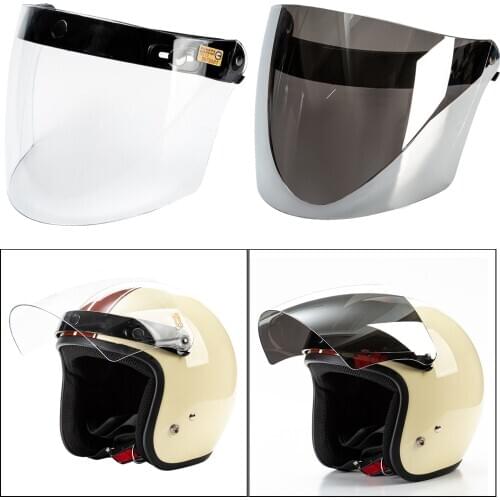 3 Button Open Face Motorcycle Helmet Visor Face Shield Wind/Dust Proof