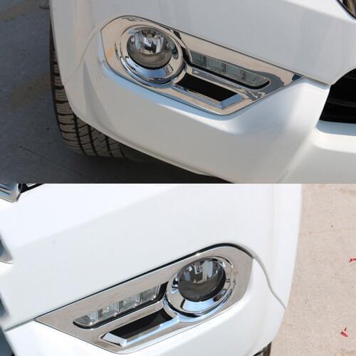 ABS Chrome Car Front Fog Lamps Fog Light Cover Trim Sticker Car Styling For Isuzu MU-X 2015 2016 Accessories