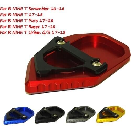 Motorcycle CNC Aluminum Kickstand Foot Side Stand Extension Enlarge Pad Support Plate For BMW R NINE T Scrambler Racer 2017-2018