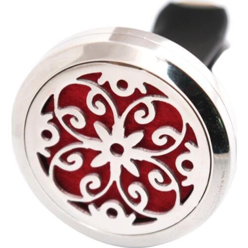 Flower 30mm Diffuser 316 Stainless Steel Car Aroma Locket Essential Oil Car Diffuser Locket Free 50Pcs Pads