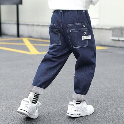 DIIMUU 5-11 Years Kids Jeans Clothes Boys Jeans Children Denim Trousers Clothing Autumn Kids Pants Baby Boys Long Trousers