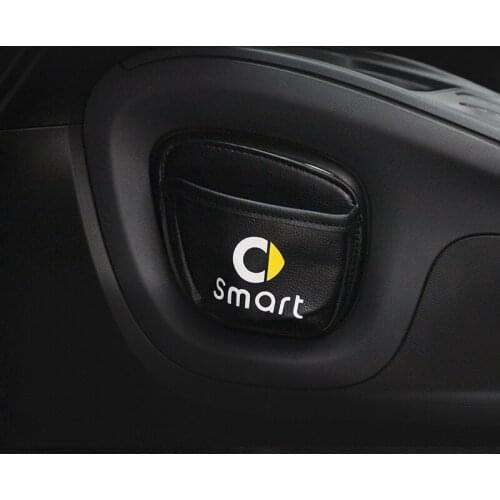 For Mercedes Smart 453 Fortwo Forfour PU Leather Storage Bag Patch Pocket Car Mobile Phone Debris Card Storage Bag Accessories