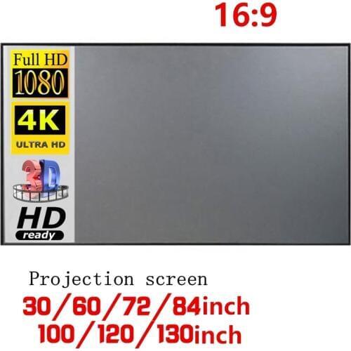 Portable Projector Screen 16:9 60/72/84/100/120 Inch Projector Screen Canvas For Home Office School Theater Supplies Outdoor