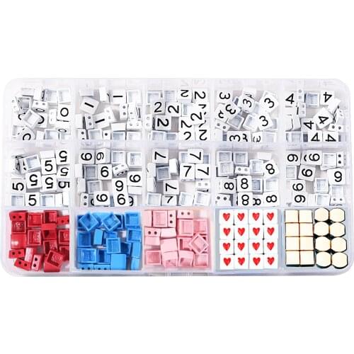 Enamel Numbers Beads Rectangle Metal Tila Beads Enamel Tile Beads Diy Teaching Miyuki Letter Beads For Bracelet Jewelry Making
