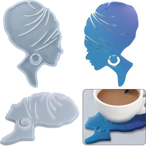 Big Size Woman Head Silicone Casting Resin Molds For DIY Epoxy Resin Tray Coaster Jewelry Tools Uv Epoxy Moulds Handmade Making