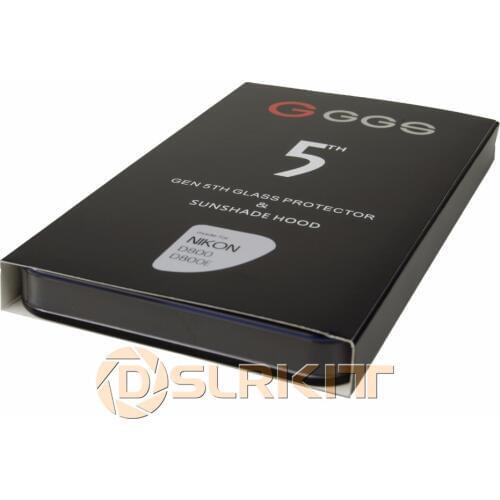 GGS 5th Glass LCD Screen Protector and Sunshade Hood for Nikon D800E D800