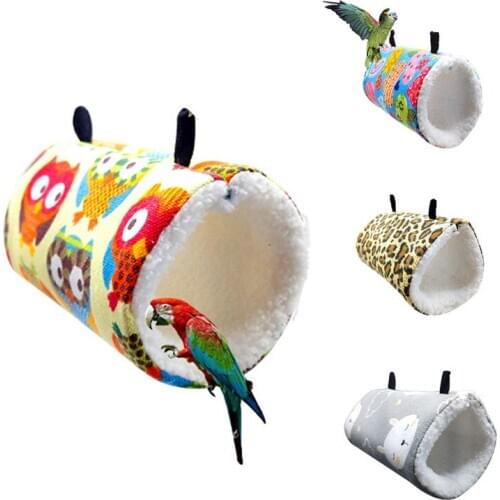 Cotton Small Pet Cage With Hook Mini Pet Tunnel Cage Bird Hamster Winter Warm Pet House Bed Hanging Hammock Guinea Pig/Hedgehog