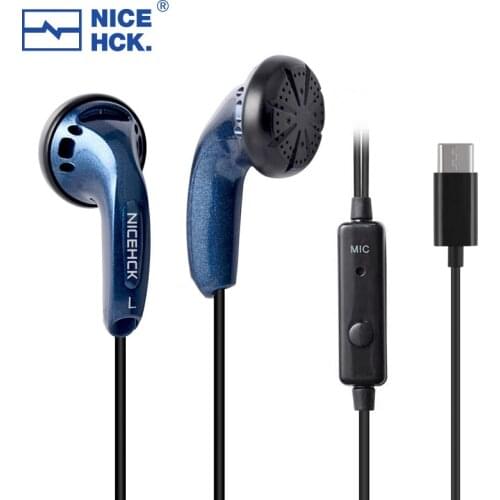 NiceHCK Traceless Type-C HIFI Game Earbud 15.4mm Dynamic Driver Unit Wired Headset Bass Music Sport Earphone with Mic VIDO PK2