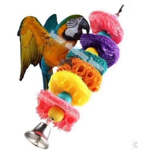 Parrot toys Natural loofah hand toys for birds toy