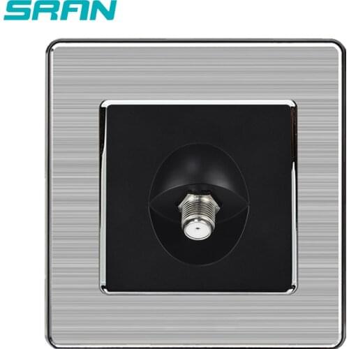 SRAN satellite TV interface socket home decoration wall 86*86mm stainless steel panel cable TV socket