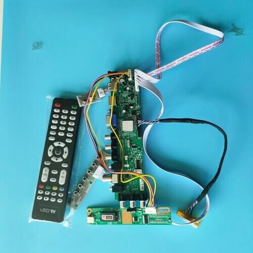 Kit For LP141WX1-TLC2/LP141WX1-TLC3 DVB-C DVB-T Digital HDMI 30pin 1 CCFL LCD TV VGA USB remote Panel Controller board 1280X800