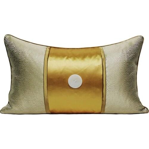 LAN JINGZE Luxury Gold Grey Patchwork Pillowcase Decorative Living Room Cushion Cover Simple Modern Pillow Cover 30x50cm