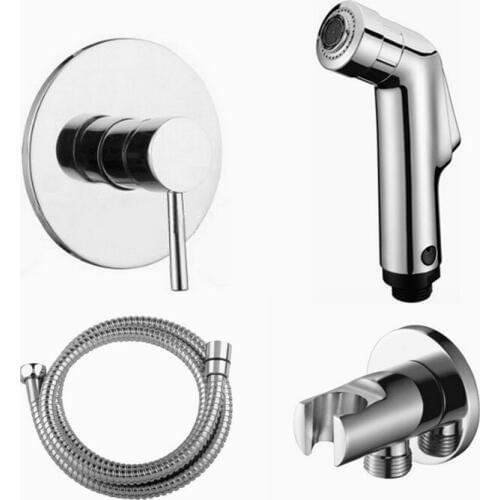 Brass Handheld Bidet Sprayer Diaper Shower Spray Shattaf Set Douche kit Jet Mixer Valve Hose with Holder Bd721
