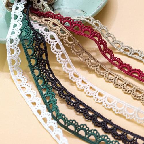 10Yard/Lot Water Soluble Silk Thread Small Lace Trim 1CM Wide DIY Baby Dress Clothes Ribbon Cuffs Collars Curtains Accessories