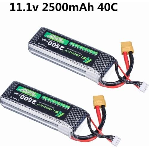 3S 11.1v 2500mAh 40C LiPo Battery XT60/T/JST/TRX Plug For RC Car Airplane Helicopter 11.1v Rechargeable Lipo Battery 2pcs