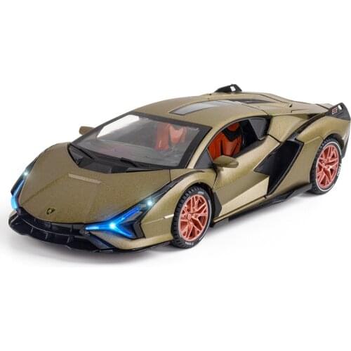 1/24 Alloy DieCast SIAN FKP 37 Model Toy Car Simulation Sound Light Pull Back Collection Toys Vehicle For Children Gifts