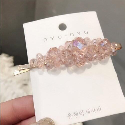 Fashion Womens Rhinestone Long Barrettes Hair Clip Girl Plastic Crystal Bow-knot Hairpin Hair Pin Accessories As Gifts