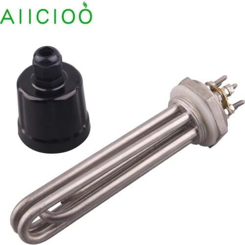 AIICIOO 220v Heating Element with Probe Tube Screw Plug Heater for Water Boiler DN32 380v 3kw