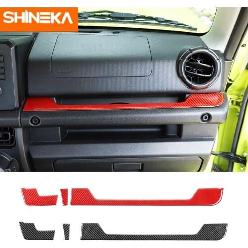 SHINEKA Carbon Fiber Stickers for Suzuki Jimny 2019+ Car Center Console Decoration Strips for Suzuki Jimny 2019 2020 Accessories