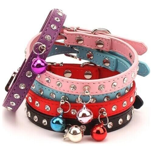 Cat Collars With Bell Kitten Necklace Accessories Products Neck Strap For Pet Small Collar