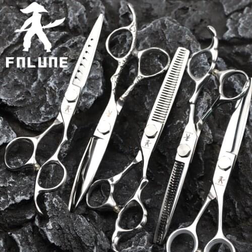 FnLune 6.0 Japan Steel Professional Hair Salon Scissors Cut Barber Accessories Haircut Thinning Shear Hairdressing Tool Scissors
