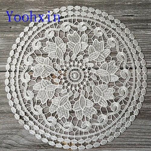 Simple modern Nordic style lace placemat coffee cup pad Korean round non slip mat home accessories pad Christmas wedding gift