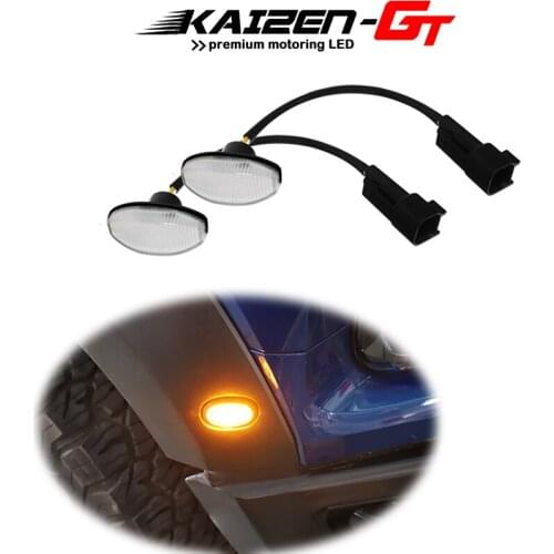 Clear Lens 12-SMD Amber LED Front Side Marker Running Lights For 2010-2014 Ford Raptor Bumper Fender Flare Sidemarker Lamps Assy