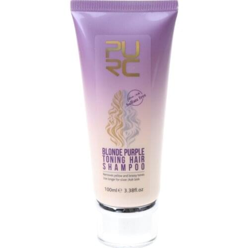 Purple Shampoo Removes Yellow Brassy Tones of Hair Neutralize Orange Green for Silver look Salon Home