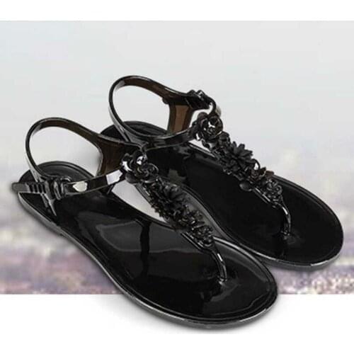 Summer Platform Women Jelly Shoes Breathable Comfort Ladies Casual Waterproof Flower Sandals Back Strap Black Sandalias Mujer